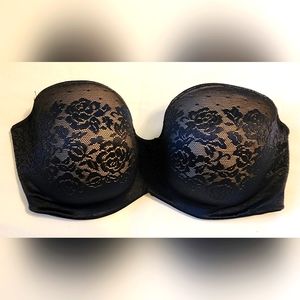 Soma Stunning Support Black Lace Strapless Bra in size 36DD